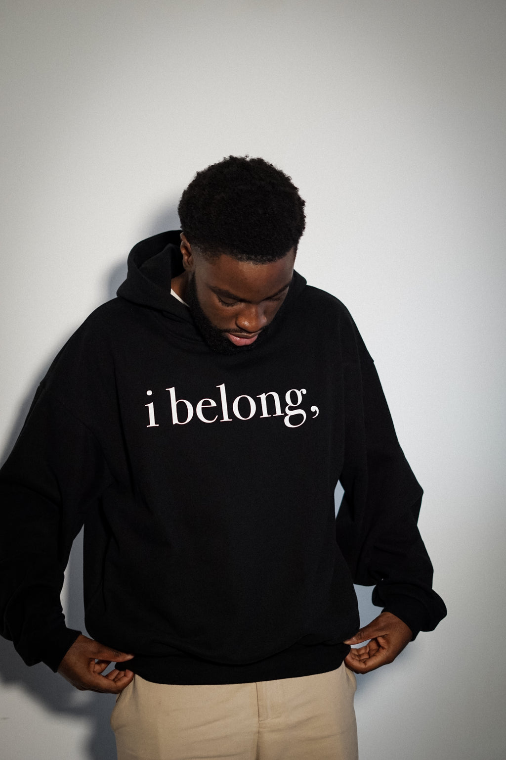 ibelong, "Agnus Dei" heavyweight fleece hoodie in black