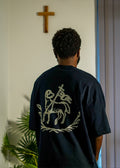 ibelong, "Agnus dei" heavyweight cotton t-shirt in navy-blue