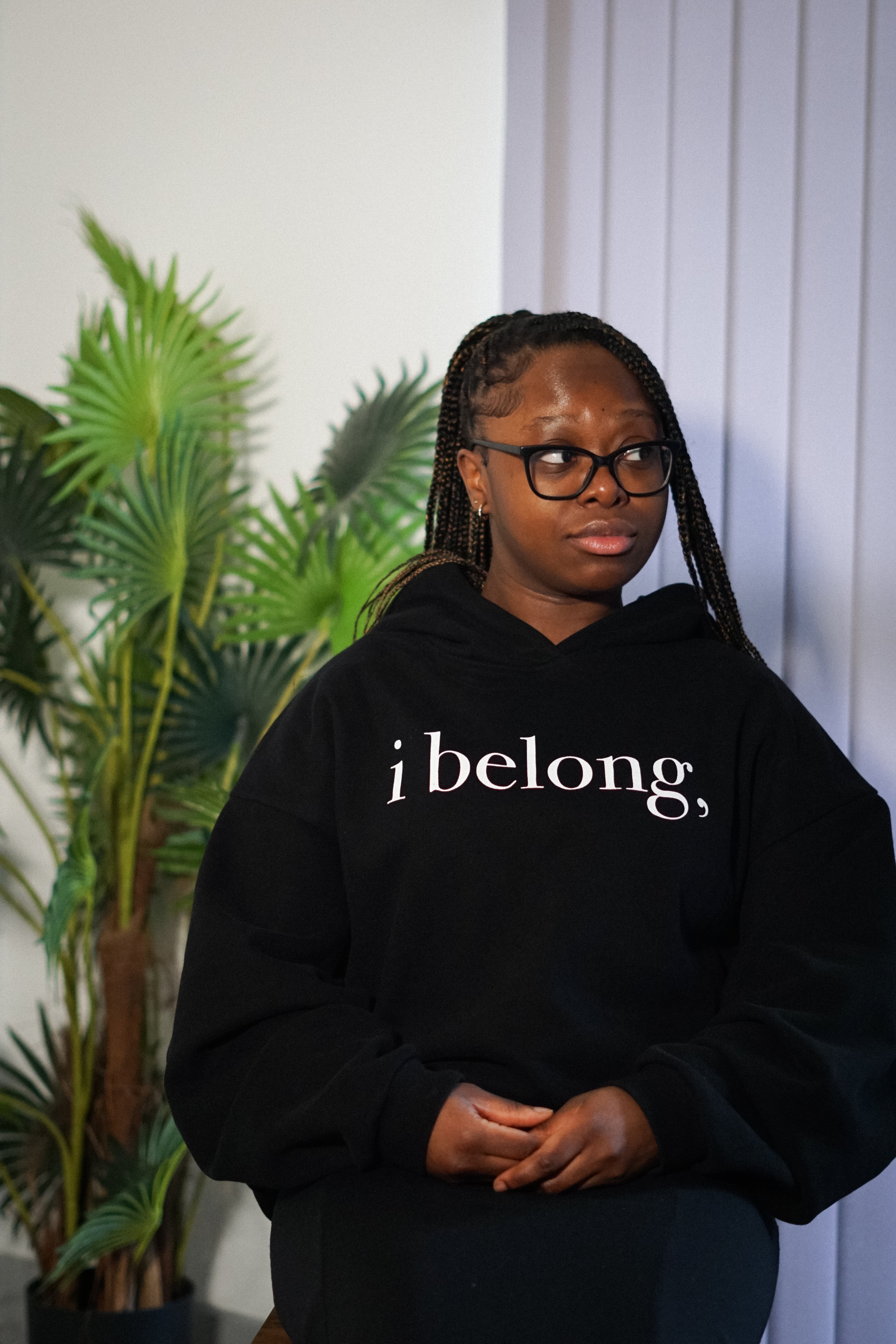 ibelong, "Agnus Dei" heavyweight fleece hoodie in black